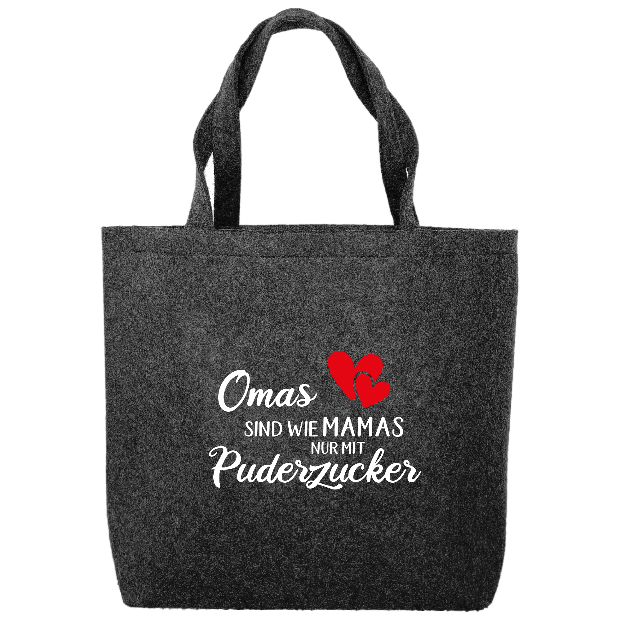 Filztasche grautöne nachhaltiger Shopper inkl. Innentasche Geschenktasche | Druck Omas sind wie Mamas