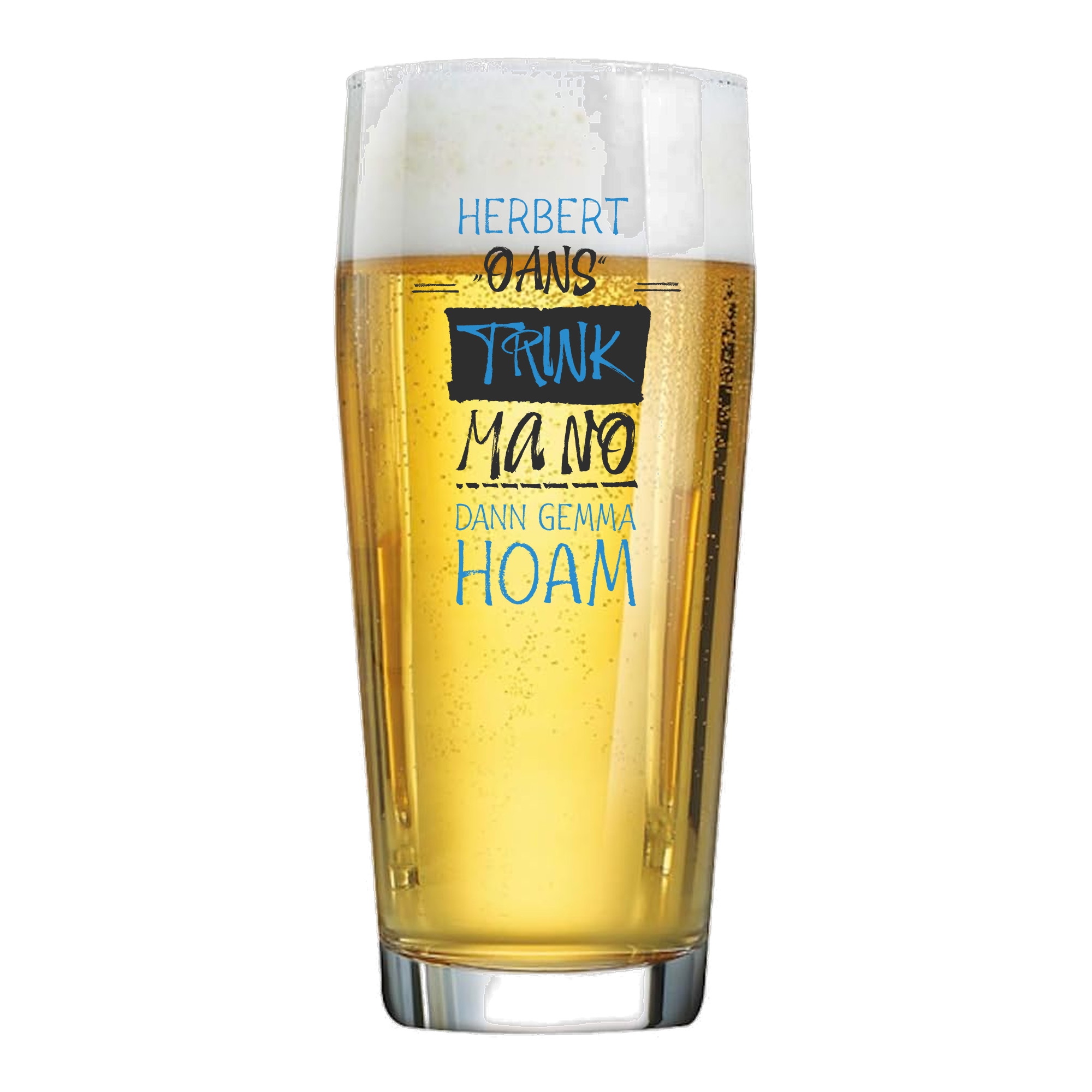 Personalisiertes Bierglas mit Name – Geschenk für Männer, Vatertag, Papa, Opa – Lustiger Spruch Bierglas - 0,5L Glas mit UVDruck 