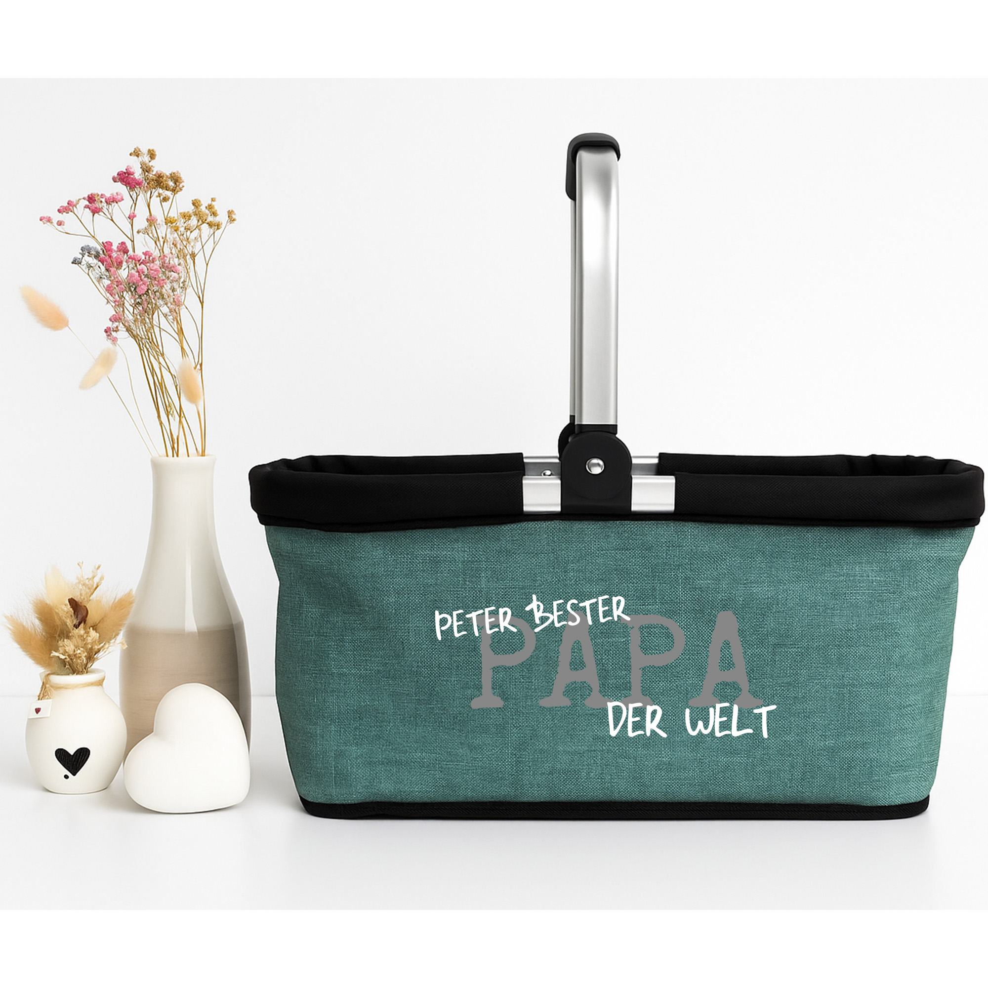 Personalisierter Einkaufskorb Papa oder Opa  ist der Beste Tragekorb faltbar Herrenkorb Männer-Geschenk 20L