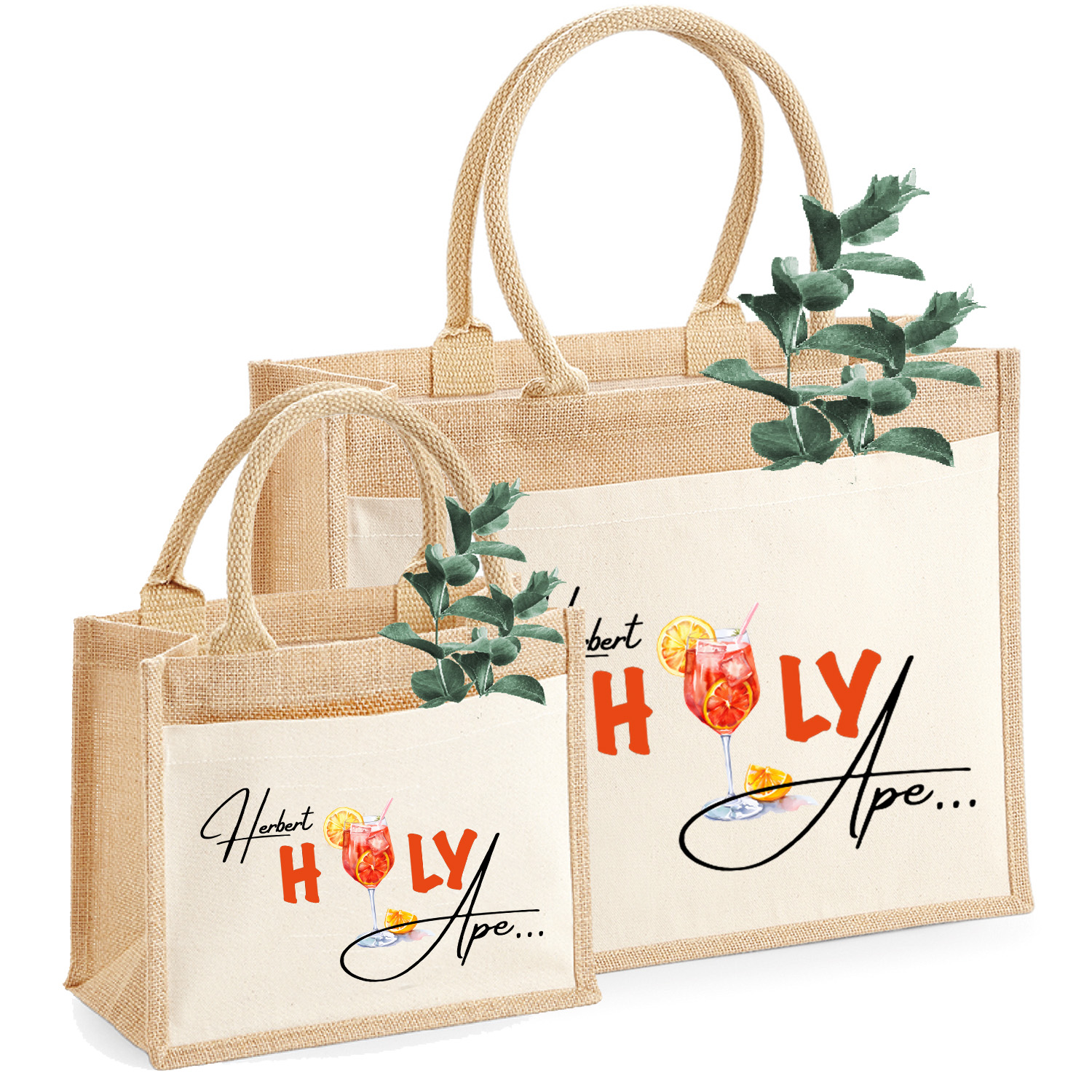  Jute-Tasche Motiv: HOLY Name personalisierbar  | Größe S & M 
